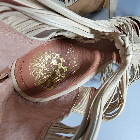 Vince Camuto Strappy Heels Cream/Ivory Color Strappy Heels Open Toe Leather 7.5 - Picture 9 of 16